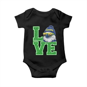 Seattle LOVE Hawk Graphic Baby Onesie Blue and Green Game Day Sports Fan TS02 Black Print Your Wear