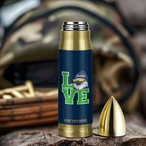 Seattle LOVE Hawk Graphic Bullet Tumbler Blue and Green Game Day Sports Fan TS02 Print Your Wear