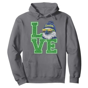 Seattle LOVE Hawk Graphic Hoodie Blue and Green Game Day Sports Fan TS02 Charcoal Print Your Wear