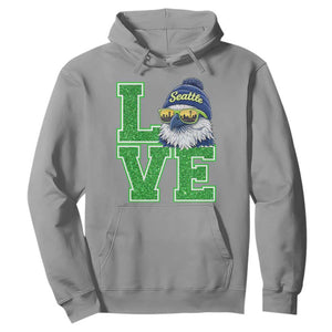 Seattle LOVE Hawk Graphic Hoodie Blue and Green Game Day Sports Fan TS02 Sport Gray Print Your Wear