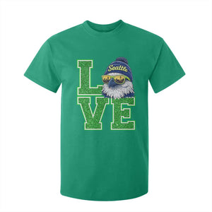 Seattle LOVE Hawk Graphic T Shirt For Kid Blue and Green Game Day Sports Fan TS02 Irish Green Print Your Wear
