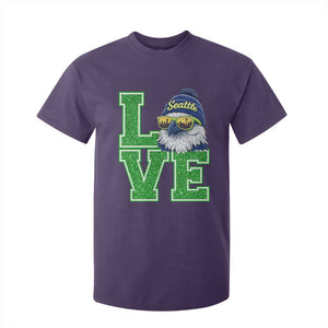 Seattle LOVE Hawk Graphic T Shirt For Kid Blue and Green Game Day Sports Fan TS02 Purple Print Your Wear