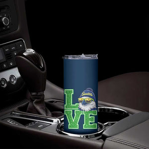 Seattle LOVE Hawk Graphic Skinny Tumbler Blue and Green Game Day Sports Fan TS02 Print Your Wear