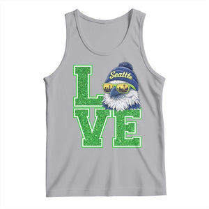 Seattle LOVE Hawk Graphic Tank Top Blue and Green Game Day Sports Fan TS02 Athletic Heather Print Your Wear
