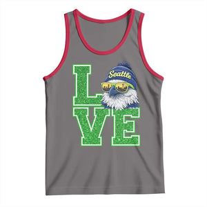 Seattle LOVE Hawk Graphic Tank Top Blue and Green Game Day Sports Fan TS02 Deep Heather Red Print Your Wear
