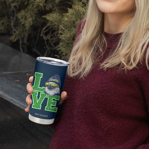 Seattle LOVE Hawk Graphic Tumbler Cup Blue and Green Game Day Sports Fan TS02 Print Your Wear