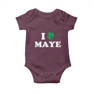 I Shamrock Maye Baby Onesie St. Patrick’s Day Sports Fan Irish Twist TS02 Maroon Print Your Wear