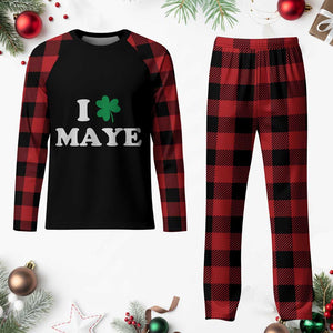 I Shamrock Maye Plaid Pajama Set St. Patrick’s Day Sports Fan Irish Twist TS02 Buffalo Plaid Print Your Wear