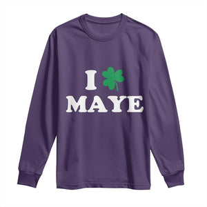 I Shamrock Maye Long Sleeve Shirt St. Patrick’s Day Sports Fan Irish Twist TS02 Purple Print Your Wear