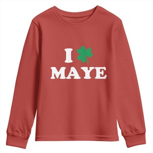 I Shamrock Maye Youth Sweatshirt St. Patrick’s Day Sports Fan Irish Twist TS02 Red Print Your Wear