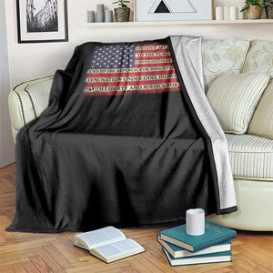 Pledge of Allegiance USA Flag Vintage Patriotic Graphic Throw Blanket One Nation Under God Liberty and Justice for All TS02 Print Your Wear
