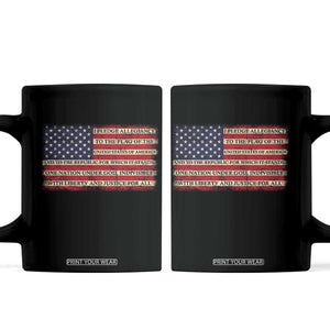 Pledge of Allegiance USA Flag Vintage Patriotic Graphic Coffee Mug One Nation Under God Liberty and Justice for All TS02 Black Print Your Wear