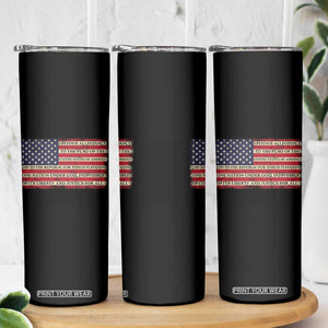 Pledge of Allegiance USA Flag Vintage Patriotic Graphic Skinny Tumbler One Nation Under God Liberty and Justice for All TS02 Print Your Wear