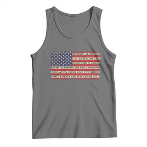 Pledge of Allegiance USA Flag Vintage Patriotic Graphic Tank Top One Nation Under God Liberty and Justice for All TS02 Black Heather Print Your Wear