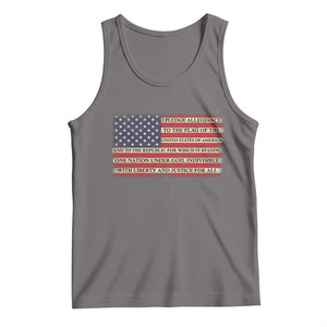 Pledge of Allegiance USA Flag Vintage Patriotic Graphic Tank Top One Nation Under God Liberty and Justice for All TS02 Deep Heather Print Your Wear