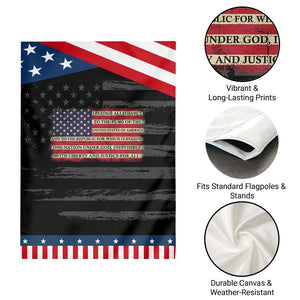 Pledge of Allegiance USA Flag Vintage Patriotic Graphic Patriotic Garden Flag One Nation Under God Liberty and Justice for All TS02 Print Your Wear