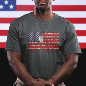 American Patriotic T Shirt - I Pledge Allegiance To The Flag USA One Nation Under God Tee TS02 Dark Heather Printyourwear