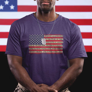 American Patriotic T Shirt - I Pledge Allegiance To The Flag USA One Nation Under God Tee TS02 Purple Printyourwear