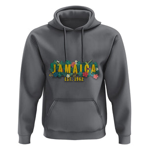 Jamaica Est 1962 Jamaican Flower Bird Travel Souvenir Hoodie TS02 Charcoal Print Your Wear