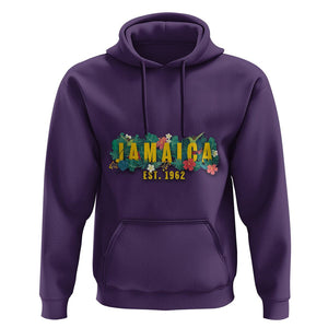 Jamaica Est 1962 Jamaican Flower Bird Travel Souvenir Hoodie TS02 Purple Print Your Wear