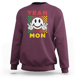 Yeah Mon Funny Caribbean Jamaican No Problem Jamaica Reggae Sweatshirt TS02 Maroon Print Your Wear