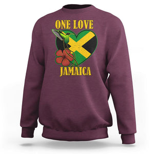 One Love Jamaica Flag Jamaican Caribbean Love Jamaica Reggae Sweatshirt TS02 Maroon Print Your Wear