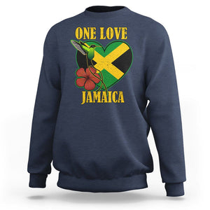 One Love Jamaica Flag Jamaican Caribbean Love Jamaica Reggae Sweatshirt TS02 Navy Print Your Wear