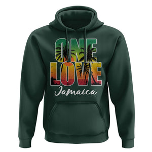 One Love Jamaica Jamaican Caribbean Vacation Jamaica Reggae Hoodie TS02 Dark Forest Green Print Your Wear