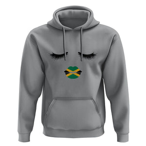 Jamaican Black Girls Eyelashes Lips Jamaica Flag Womens Hoodie TS02 Sport Gray Print Your Wear