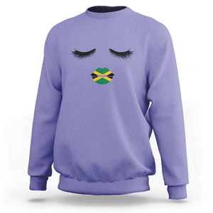 Jamaican Black Girls Eyelashes Lips Jamaica Flag Womens Sweatshirt TS02 Violet Print Your Wear