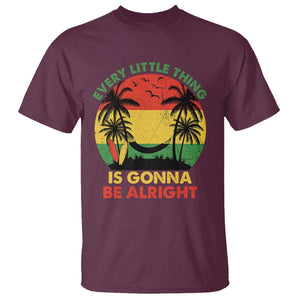 Every Little Thing Is Gonna Be Alright Retro Jamaica Reggae T Shirt TS02 Maroon Printyourwear