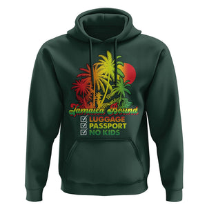 Jamaica Travel Luggage Passport No Kids Jamaican Reggae Hoodie TS02 Dark Forest Green Print Your Wear