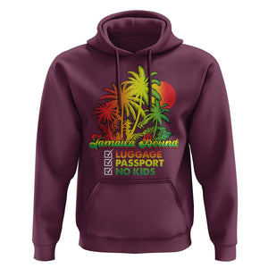 Jamaica Travel Luggage Passport No Kids Jamaican Reggae Hoodie TS02 Maroon Print Your Wear