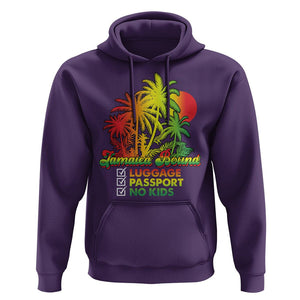 Jamaica Travel Luggage Passport No Kids Jamaican Reggae Hoodie TS02 Purple Print Your Wear