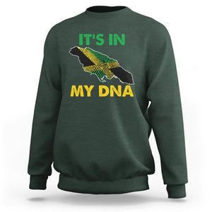 It's In My DNA Proud Jamaican Flag Map Jamaica Reggae Sweatshirt TS02 Dark Forest Green Print Your Wear