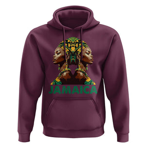 Jamaican Black Girls Melanin Queen Jamaica Flag Hair Womens Hoodie TS02 Maroon Print Your Wear