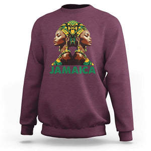 Jamaican Black Girls Melanin Queen Jamaica Flag Hair Womens Sweatshirt TS02 Maroon Print Your Wear