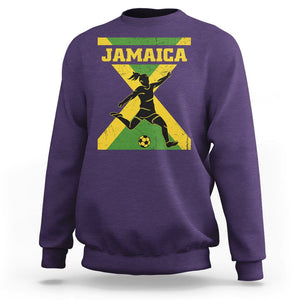 Jamaica Women Football Sweatshirt Jamaican Flag Girls Soccer Futbol Fan Lover TS02 Purple Print Your Wear