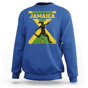 Jamaica Women Football Sweatshirt Jamaican Flag Girls Soccer Futbol Fan Lover TS02 Royal Blue Print Your Wear