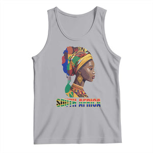 South Africa Pride Tank Top Black African Woman TS02 Athletic Heather Print Your Wear