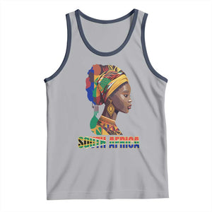 South Africa Pride Tank Top Black African Woman TS02 Athletic Heather Navy Print Your Wear