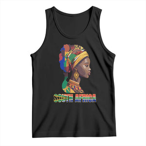 South Africa Pride Tank Top Black African Woman TS02 Black Print Your Wear