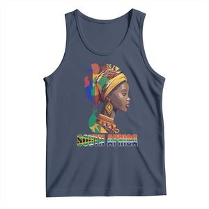 South Africa Pride Tank Top Black African Woman TS02 Navy Print Your Wear