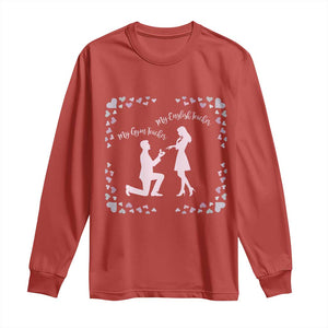 My English Teacher and Gym Teacher Are Getting Married Long Sleeve Shirt She Said Yes Love Story Romance TS02 Red Print Your Wear