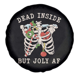 Skeleton Christmas Spare Tire Cover Dead Inside But Jolly AF Xmas Vibe TS02 Print Your Wear