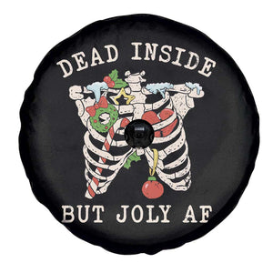 Skeleton Christmas Spare Tire Cover Dead Inside But Jolly AF Xmas Vibe TS02 Print Your Wear