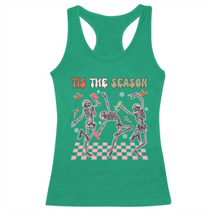Dancing Skeleton Christmas Racerback Tank Top Tis The Season Retro Boujee Xmas Vibe TS02 Irish Green Print Your Wear
