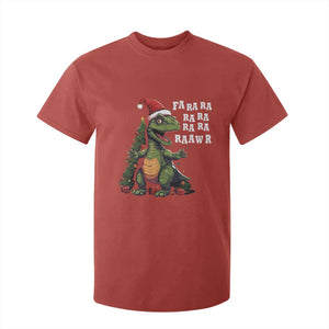 Dinosaur Christmas T Shirt For Kid Fa Ra Ra Ra Rawr Xmas Tree Santa Rex Lover TS02 Red Print Your Wear