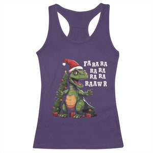 Dinosaur Christmas Racerback Tank Top Fa Ra Ra Ra Rawr Xmas Tree Santa Rex Lover TS02 Purple Print Your Wear