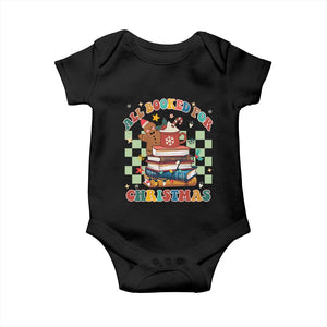 Reading Christmas Baby Onesie All Booked For Xmas Books and Cocoa Lover TS02 Black Print Your Wear